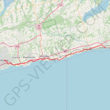 Oshawa - Cobourg GPS track, route, trail