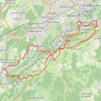 Monts à Monts - Besançon GPS track, route, trail