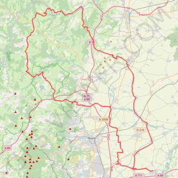 Balade du coté d'Ebreuil GPS track, route, trail
