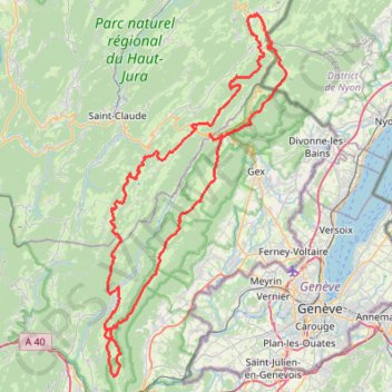 Randonnée itinérante Jura GPS track, route, trail