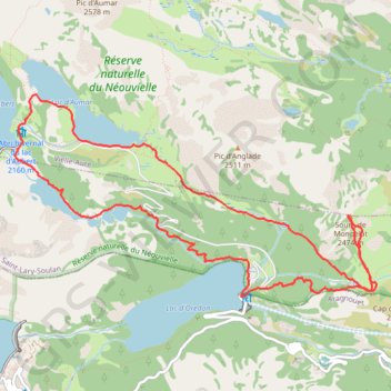 Le soum de Monpelat par les laquettes (Néouvielle) GPS track, route, trail