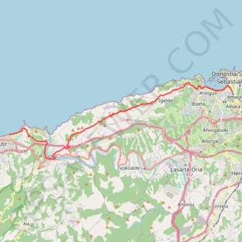 San Sebastian Zarautz GPS track, route, trail