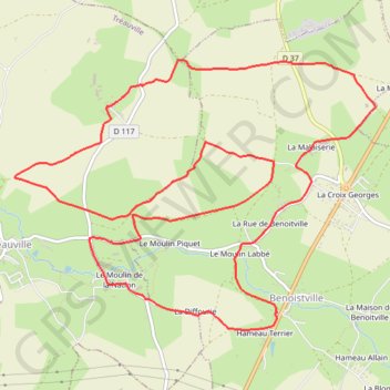 Benoîtville (50340) GPS track, route, trail