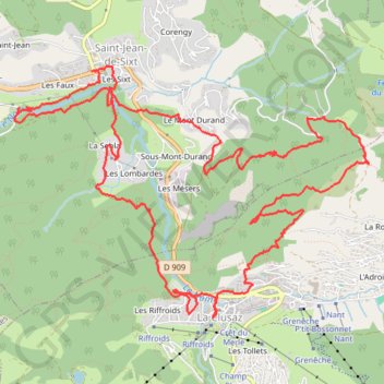 Saint Jean Sixt-La Clusaz par le col des Mouilles GPS track, route, trail