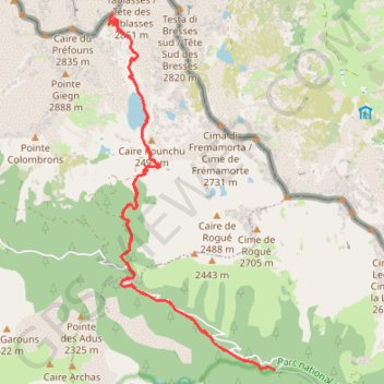 Lac Nègre - Pas du Préfouns GPS track, route, trail