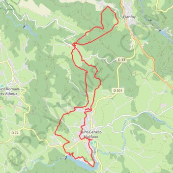Randonnée Saint Genest Malifaux GPS track, route, trail