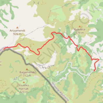GR 10 - Col de Mehatche - Pont d enfer par Sentier... GPS track, route, trail