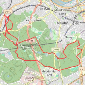 Rando forêts de Meudon et Clamart (92) GPS track, route, trail