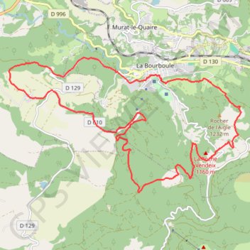Sancy - La Roche Vendeix - Secteur La Bourboule GPS track, route, trail