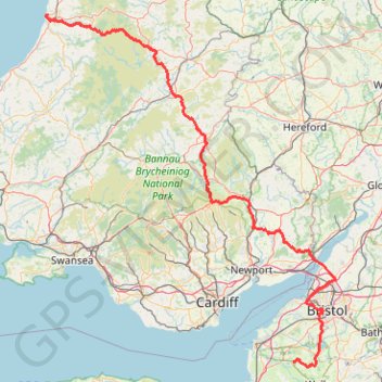 TT22 Jo10 M8/06 : Aberystwyth à Cheddar GPS track, route, trail