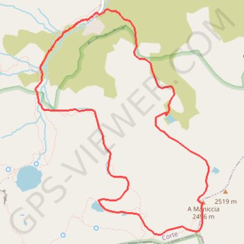 Corse- Région Cortenais/Massif Rotondo/Lombarduccio- Rando 8 lacs [août 2004] GPS track, route, trail