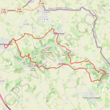 Les Trois Monts des Flandres GPS track, route, trail