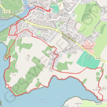 Le Bono par la Baie de Kerdrean GPS track, route, trail