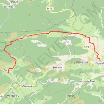 Sentier Cathare - De Comus à Espezel GPS track, route, trail