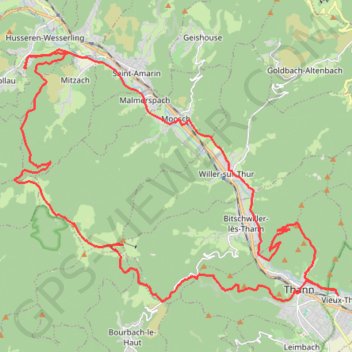 Tour d'entrée de la vallée de Thann GPS track, route, trail