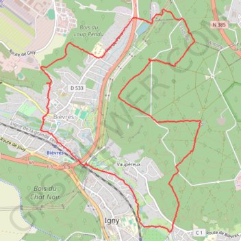 Bièvres Verrieres GPS track, route, trail