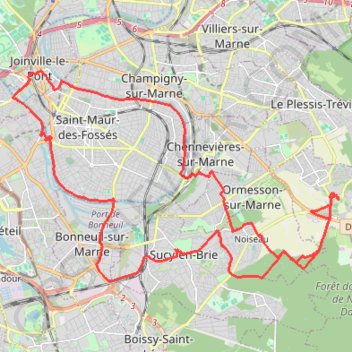 Rando de Pontault à Joinville par les bords de Marne GPS track, route, trail