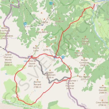 Cime de Saurel GPS track, route, trail