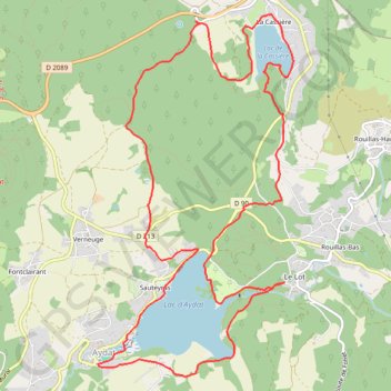 Tour du lac d'Aydat et Lacassiere GPS track, route, trail