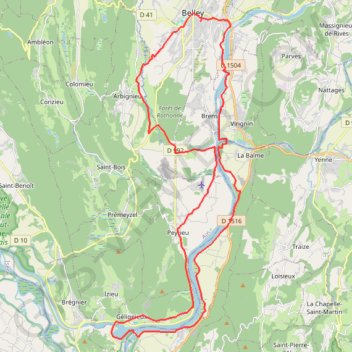 Les berges du Rhône GPS track, route, trail