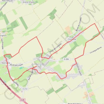 Circuit des hameaux - Zudausques GPS track, route, trail