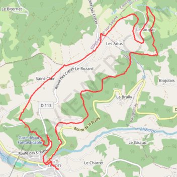 Yzeron - Les terres de Barmont GPS track, route, trail
