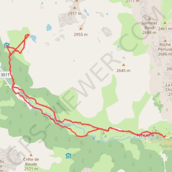 Névache, refuge de Ricou et lac Laramon GPS track, route, trail