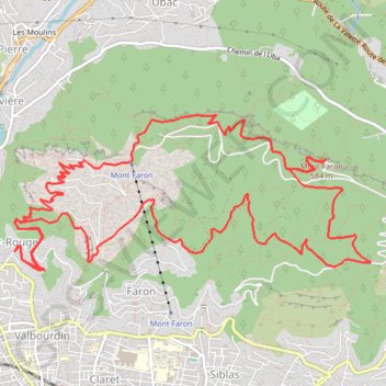 Le mont Faron GPS track, route, trail