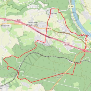 Rando La Bouille - Forêt de Brotonne GPS track, route, trail