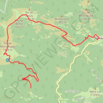 Pic du Mont Aspait de Mauléon-Barousse (près de Nistos) GPS track, route, trail