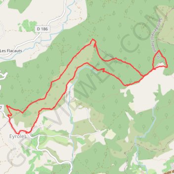 EYROLES. Col de Fabre et Col de Maruen GPS track, route, trail