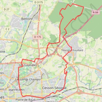 Gayeulles - Rennes GPS track, route, trail