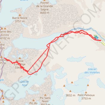 Pic Coolidge, Couloir SE (Ecrins) GPS track, route, trail