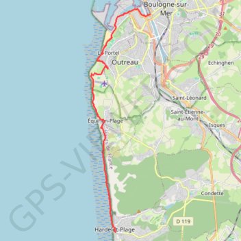 Boulogne-sur-Mer - Hardelot-Plage GPS track, route, trail