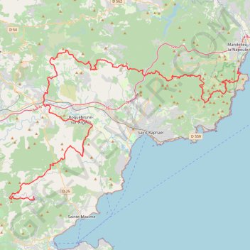 Randonnée entre Théoule-sur-Mer et Le Plan-de-la-Tour GPS track, route, trail