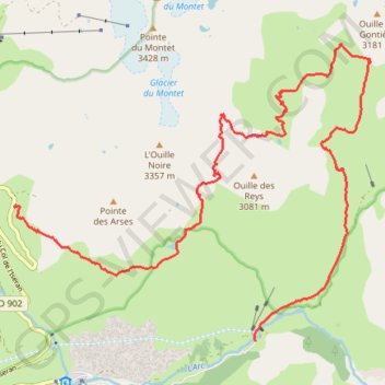 Bessans - Le col des Reys GPS track, route, trail