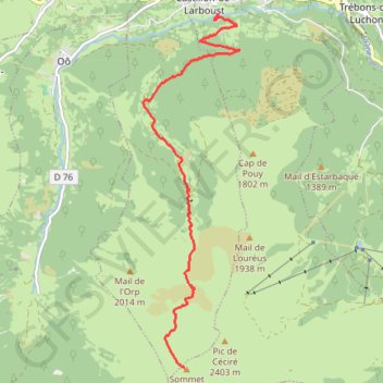 Sommet de la Coume de Bourg GPS track, route, trail
