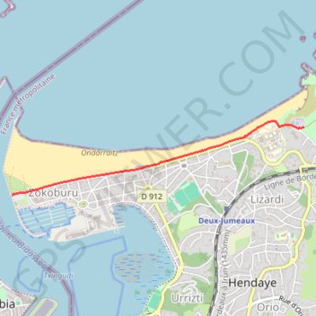 Hendaye - Plage des Deux Jumeaux - Estuaire de la Bidassoa GPS track, route, trail