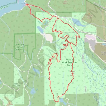 Mount Work - Fork Lake - Mackenzie Bight - Cascade Falls GPS track, route, trail