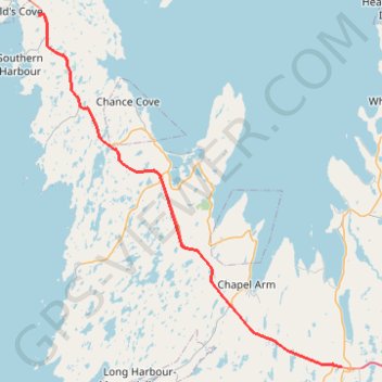 Arnold's Cove - Whitbourne GPS track, route, trail