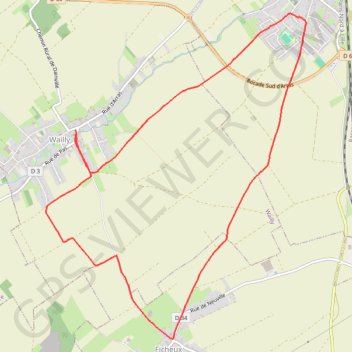 Waillly - Agny - Ficheux GPS track, route, trail