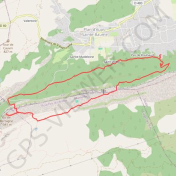 Plan-d'Aups-Sainte-Baume - Pic de Bertagne GPS track, route, trail