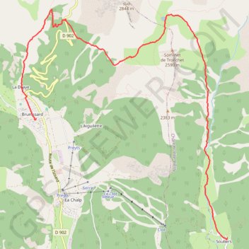 Souliers - Brunissard (Tour du Queyras) GPS track, route, trail