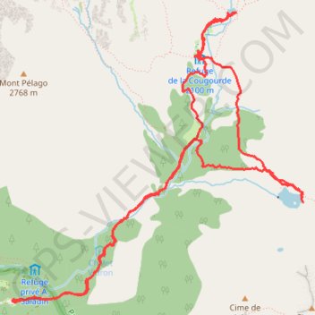 Vacherie du Boréon - Lac de Trécolpas - Refuge de Cougourde - Lac des Sagnes GPS track, route, trail