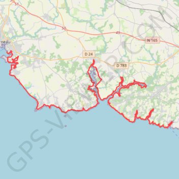 GR34 De Concarneau à Clohars-Carnoët (Finistère) GPS track, route, trail