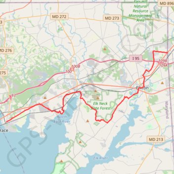 East Coast Greenway from Perryville to Newark GPS track, route, trail