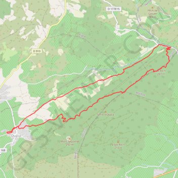 La Traverse de la Serre d'Oupia GPS track, route, trail