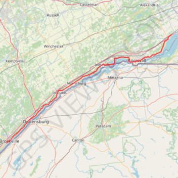 Brockville - Lancaster GPS track, route, trail