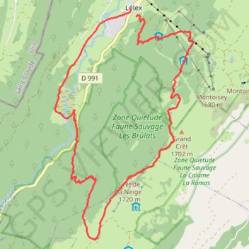Le Crêt de la Neige GPS track, route, trail