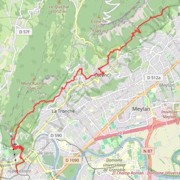 Sur les Pas des Huguenots - Grenoble - Biviers GPS track, route, trail
